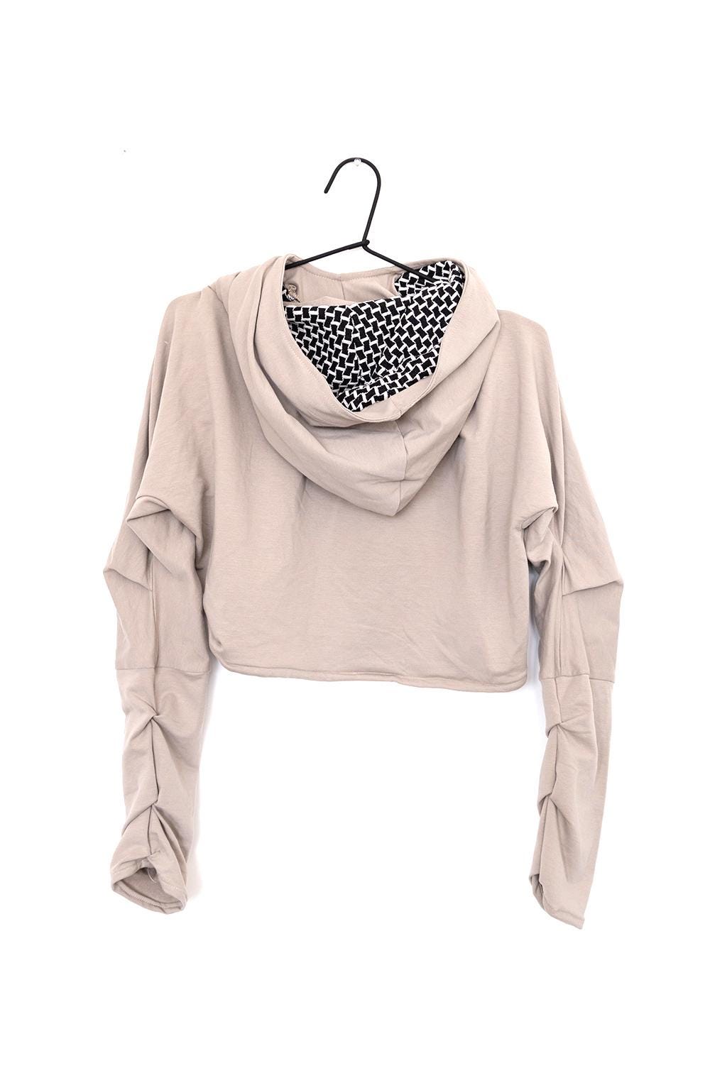 Beige Hooded Bolero Shrug – Unique, Versatile, and Handmade Hoodie