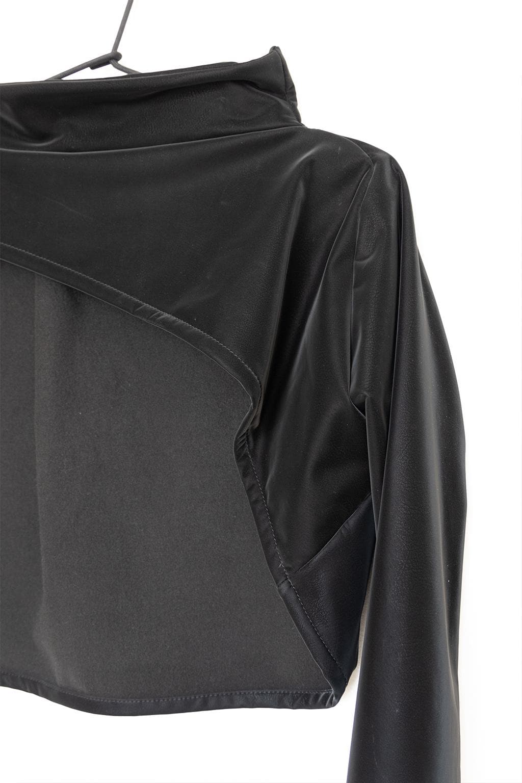 Gothic shrug bolero arm sleeves vest | Gothic Dark Aesthetics Leatherette Jersey blazer jacket | biker bolero for corsets and dresses