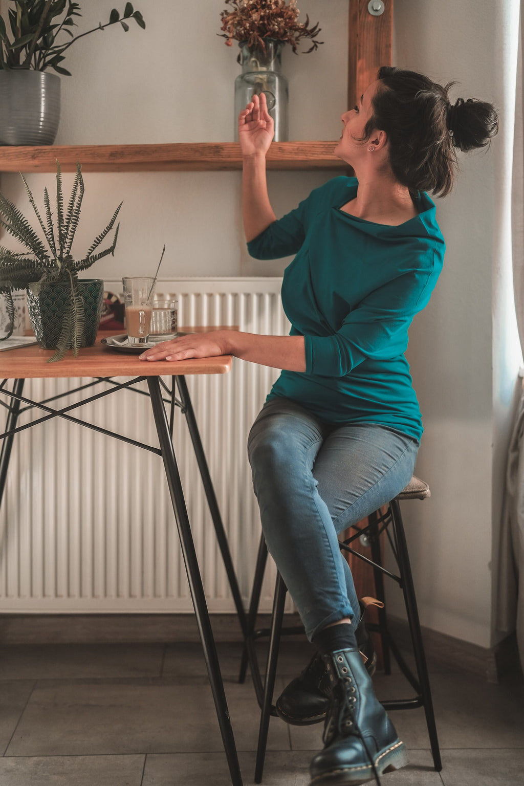 Petrol blue Extravagant  Asymmetric Top, Teal Asymmetric Cut Shirt, Summer Vibes Womens Tops, Casual Style Yellow Top, Party Dress For Women