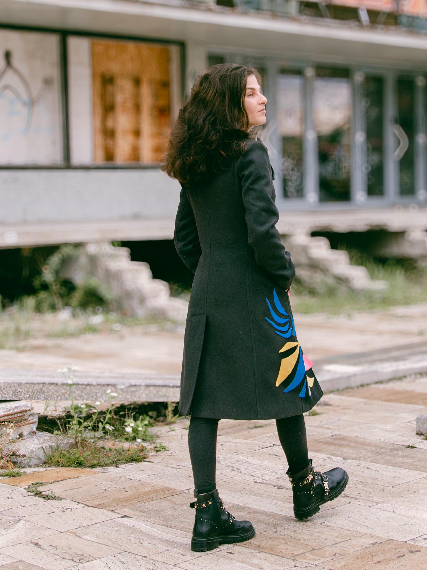 Black Wool Coat FENIX – A Statement of Power, Elegance, and Individuality, Modern black wool coat, Plus size coat, Extravagant coat,