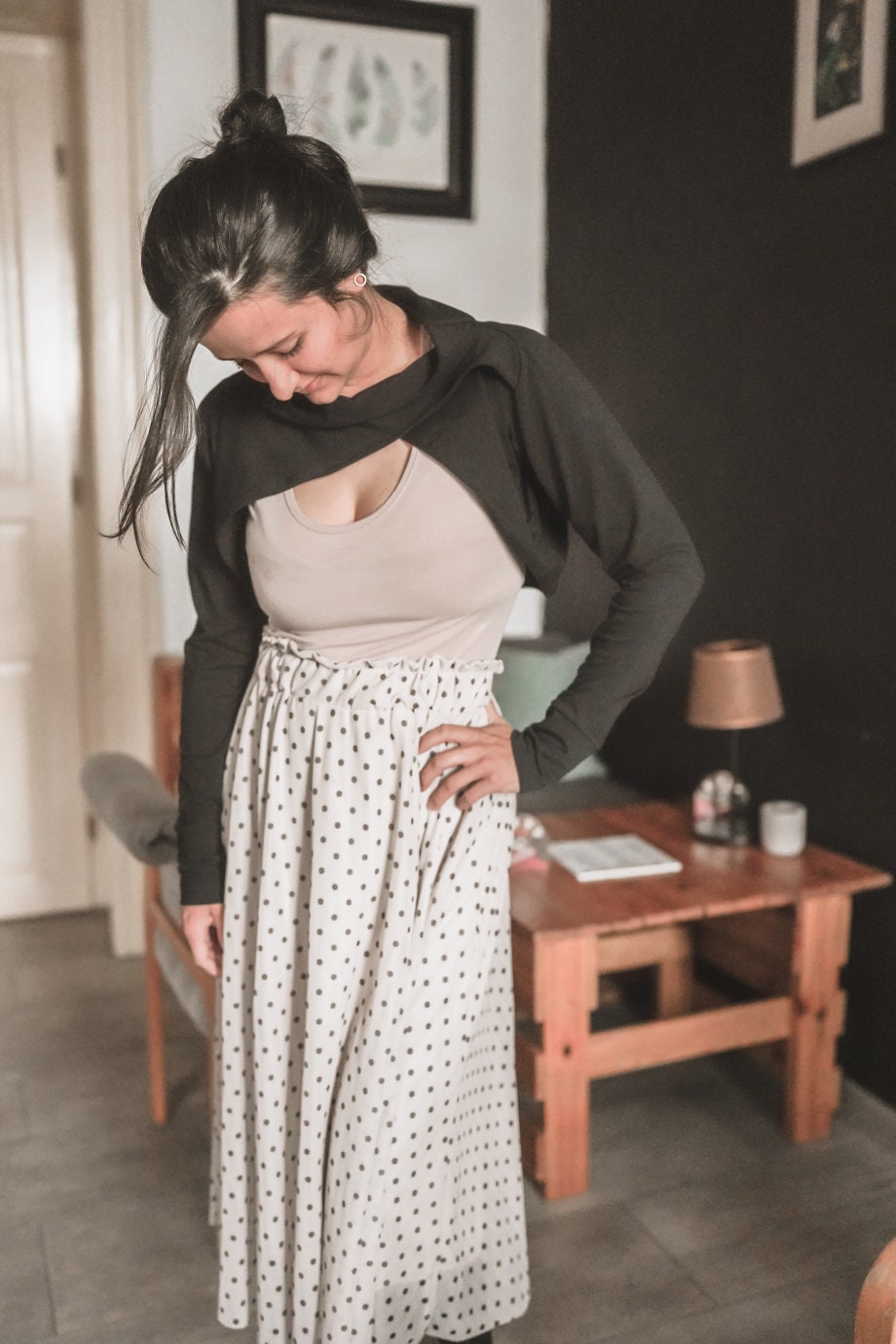 Black breastfeeding bolero