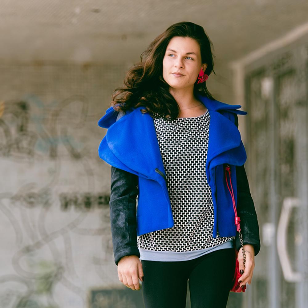 Wool Blend Coat for Women, Handmade Designer Coat, Custom Tailored Jacket, Stylish Winter Coat, Blue coat