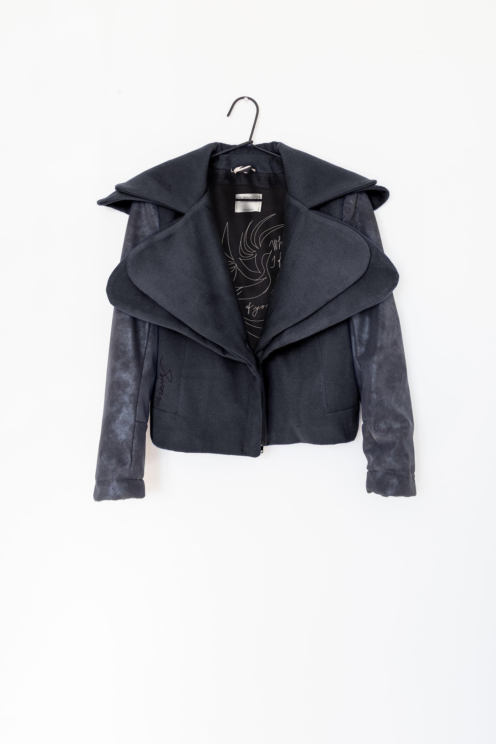 Royal Blue Short Coat , modern wool coat