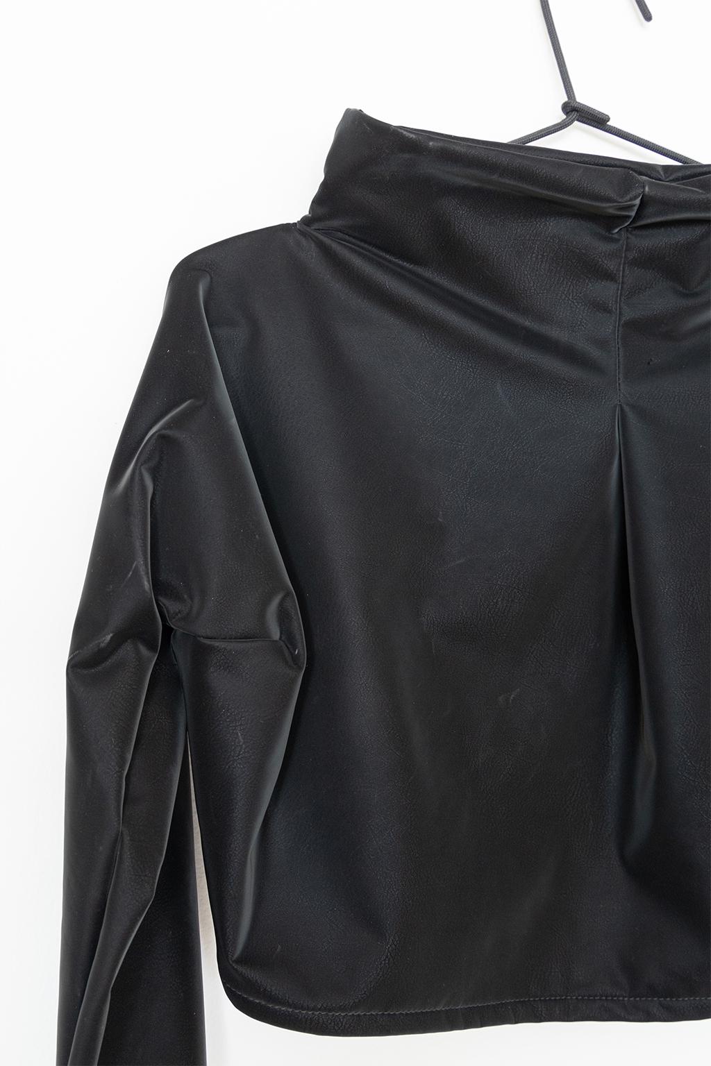 Gothic shrug bolero arm sleeves vest | Gothic Dark Aesthetics Leatherette Jersey blazer jacket | biker bolero for corsets and dresses