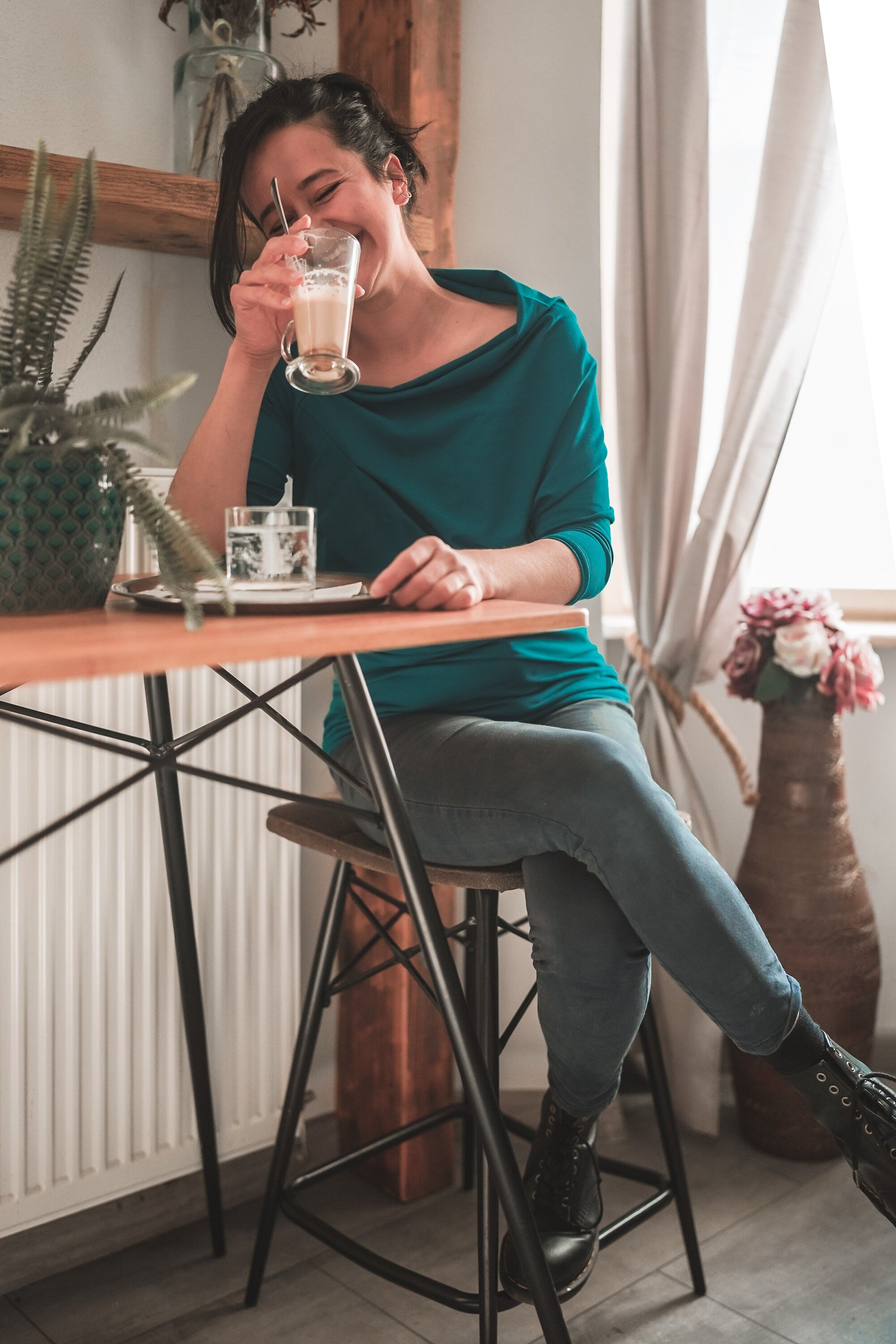 Petrol blue Extravagant  Asymmetric Top, Teal Asymmetric Cut Shirt, Summer Vibes Womens Tops, Casual Style Yellow Top, Party Dress For Women