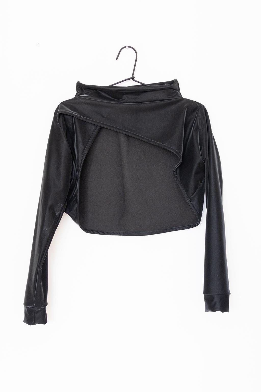 Gothic shrug bolero arm sleeves vest | Gothic Dark Aesthetics Leatherette Jersey blazer jacket | biker bolero for corsets and dresses