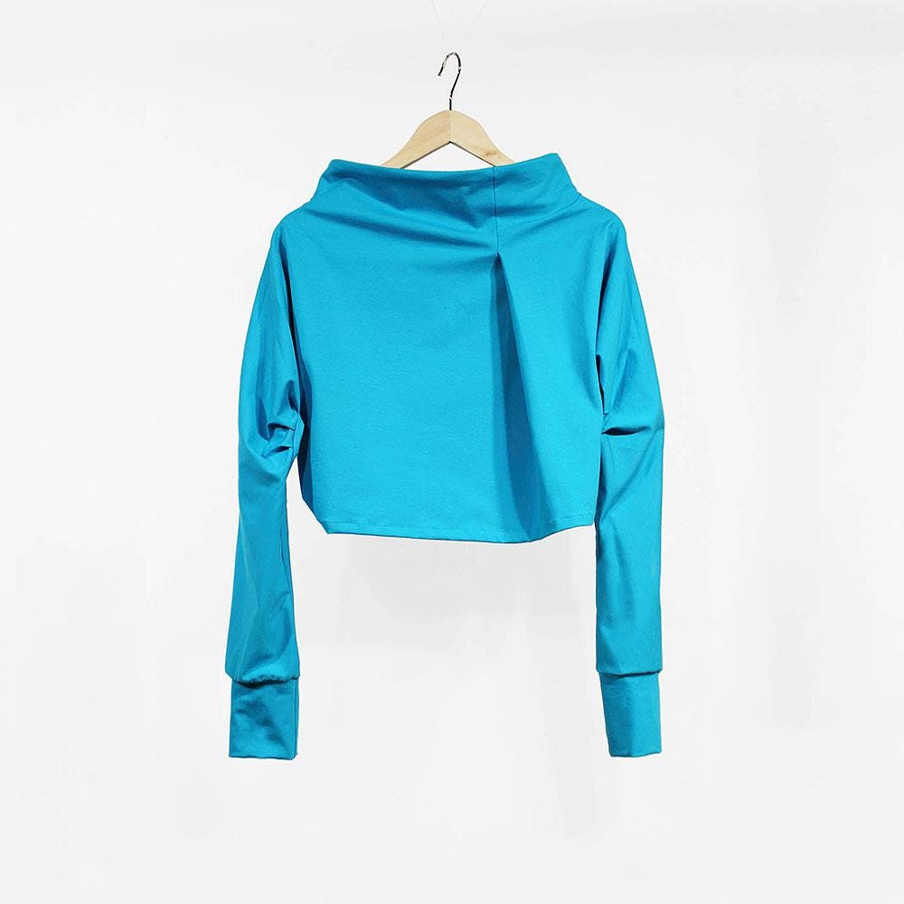 Turqouise Bolero Shrug, Long Sleeve Shrug Bolero, Casual Style Shoulder Cover, Soft Women Bolero, Crop sweatshirt