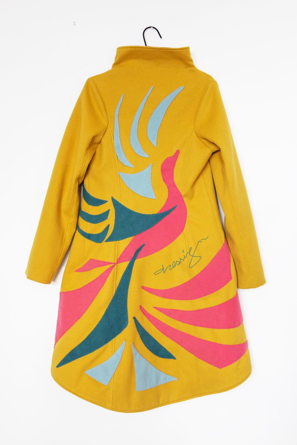 Yellow Wool Coat FENIX –  Elegance, and Individuality, Modern black wool coat, Extravagant coat, Tailor made coat, Yellow cashmere long coat