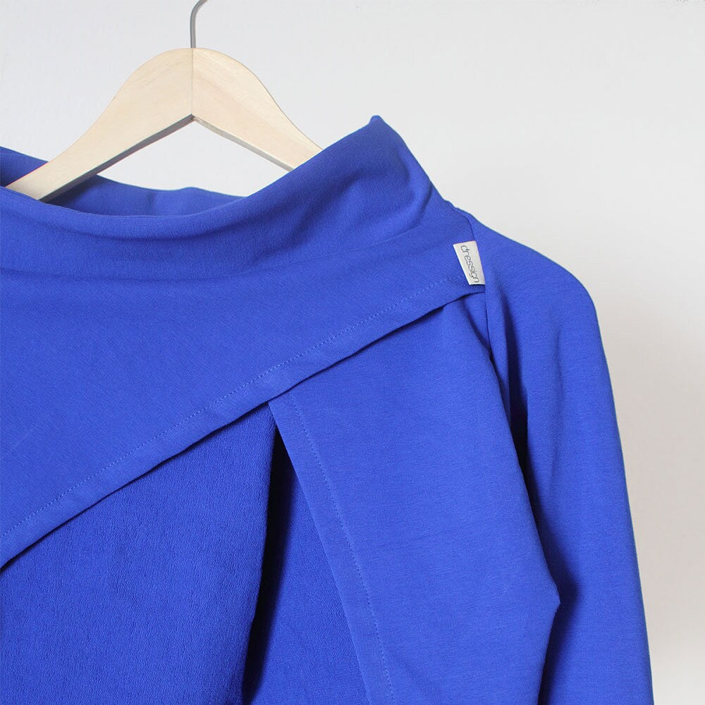 Asymmetric bolero deep blue,  Bolero Shrug, Long Sleeve Shrug Bolero, Casual Style Shoulder Cover, Soft Women Bolero, Evening Shrug