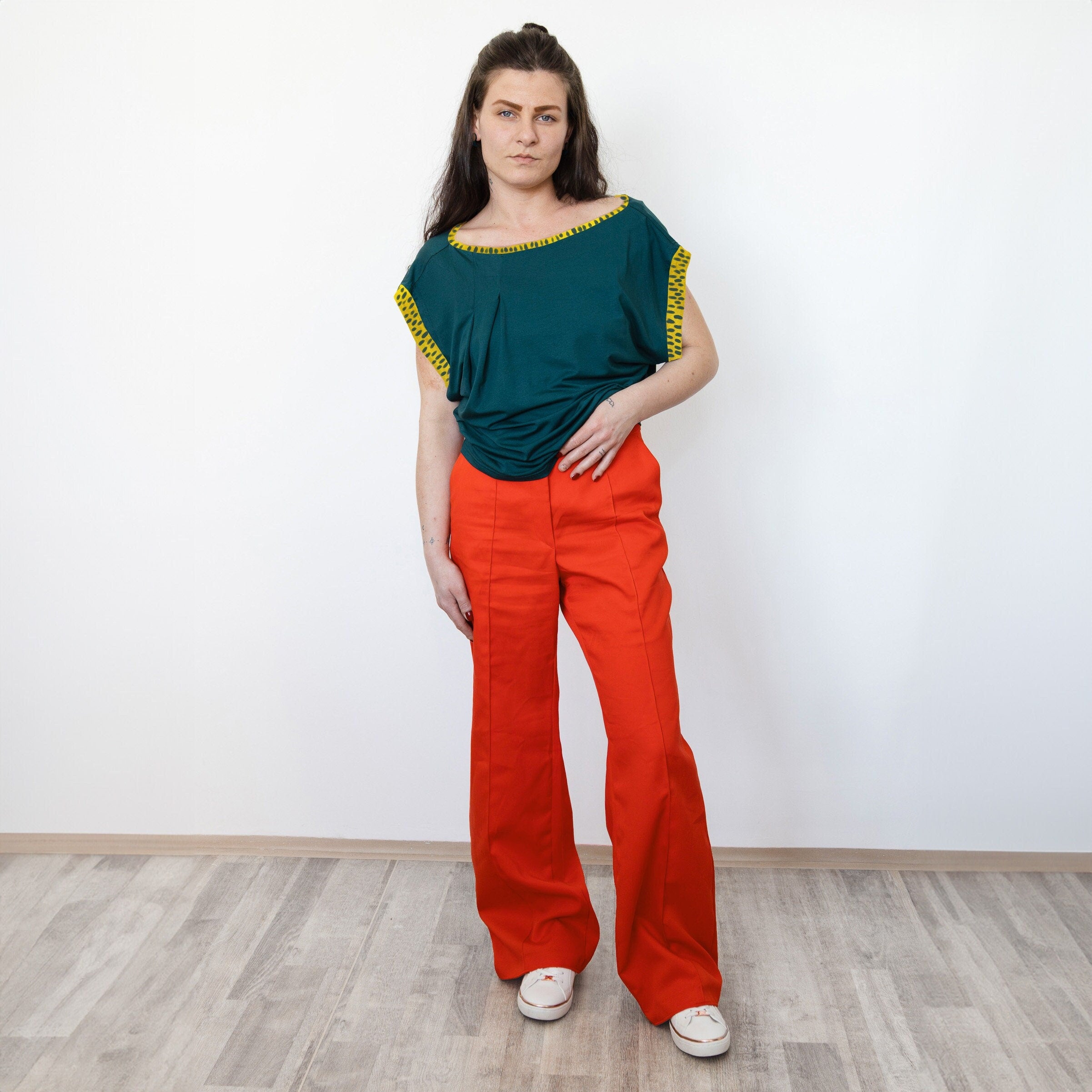 Dark green top / t-shirt short sleeve