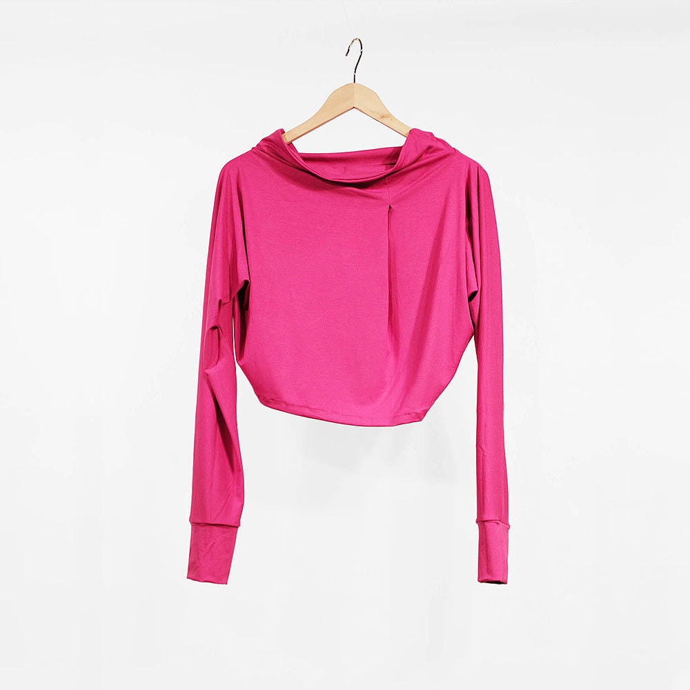 Pink Asymmetrical Bolero – Handmade Statement Shrug for Bold, Conscious Women, Casual Style Shoulder Cover, Soft Women Bolero, Evening Shrug