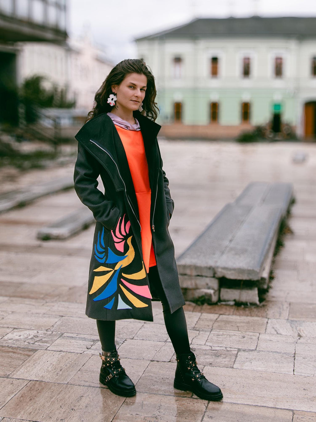 Black Wool Coat FENIX – A Statement of Power, Elegance, and Individuality, Modern black wool coat, Plus size coat, Extravagant coat,