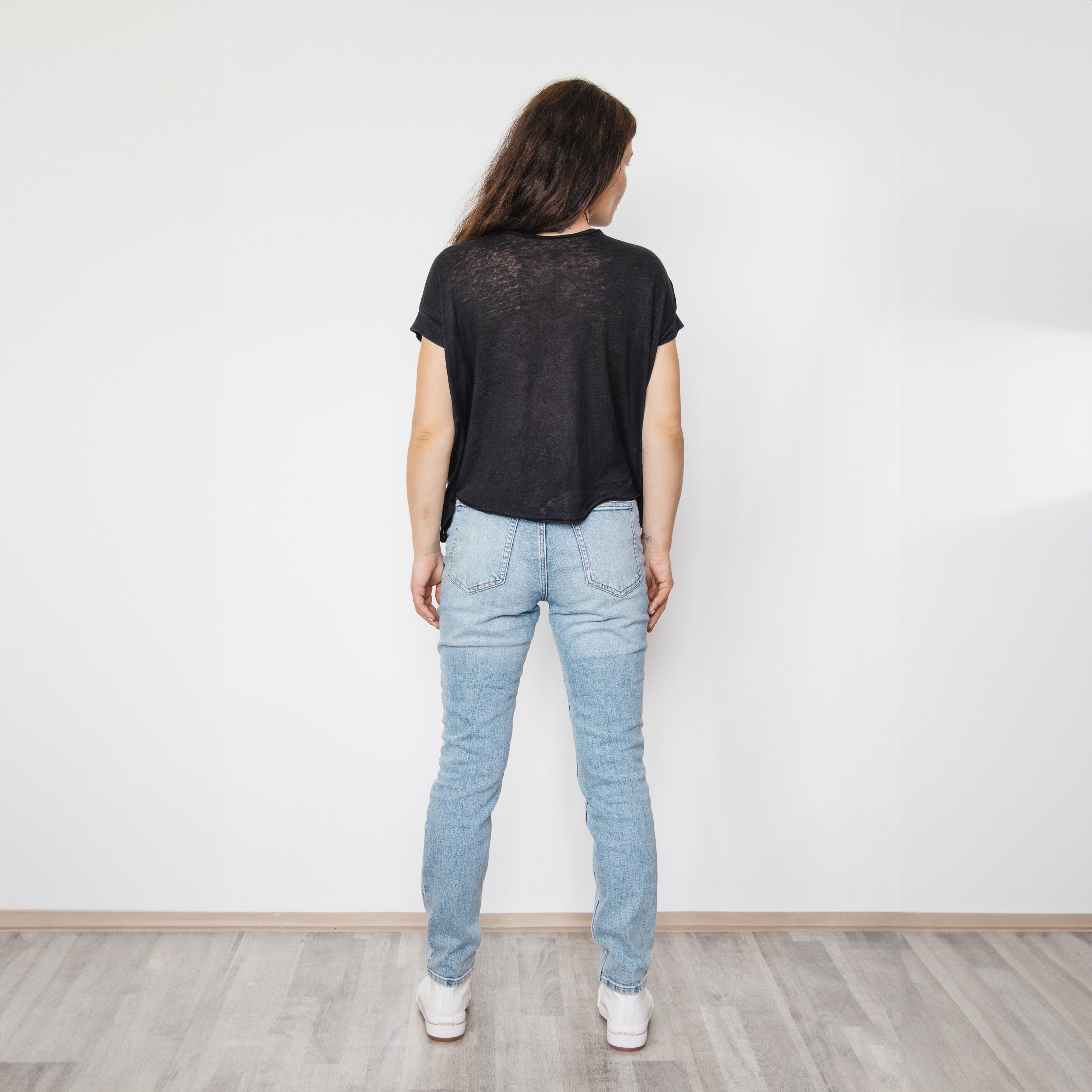 Black Asymmetrical Draped Top – Handmade Sustainable Fashion | Unique & Ethical Statement Piece