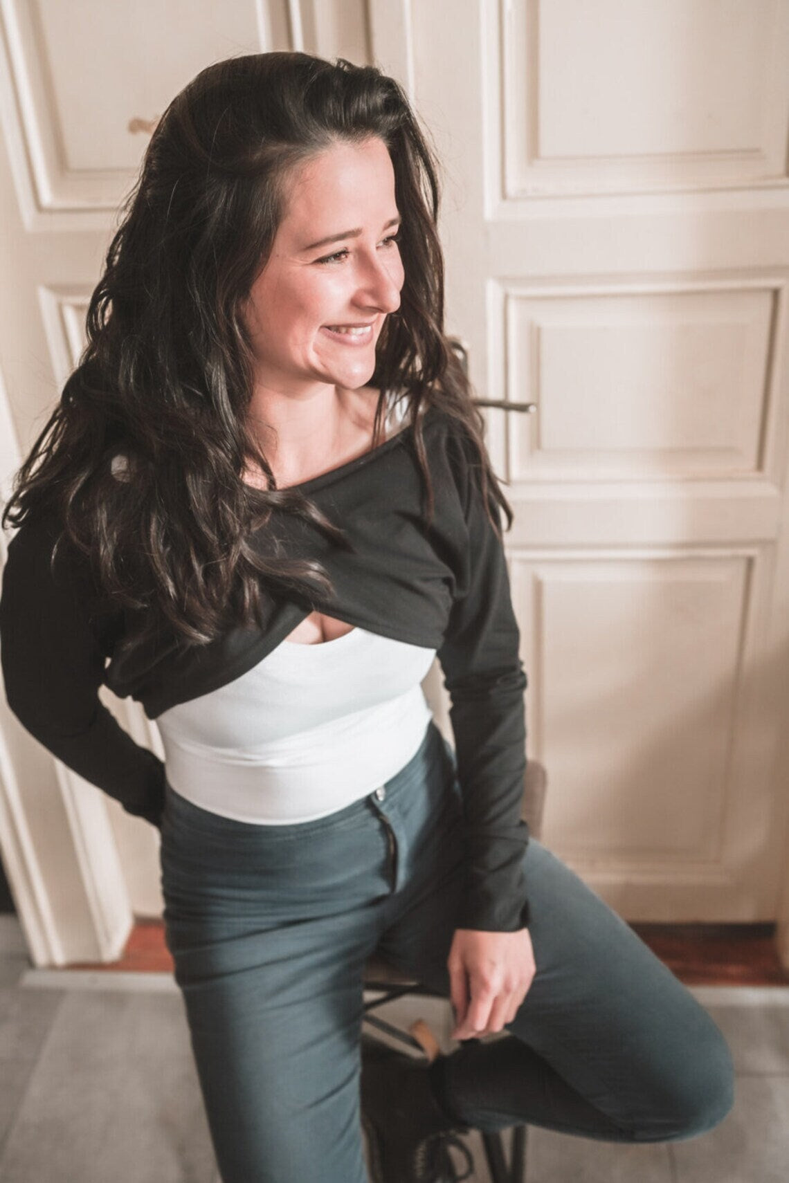Black Asymmetric Bolero