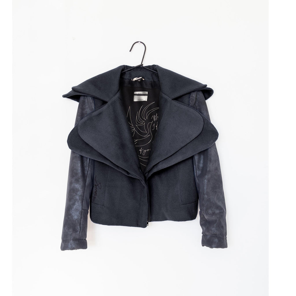 Black Wool Blend Avant garde Coat for Women, Handmade Designer Coat, Custom Tailored Jacket, Stylish Winter Coat