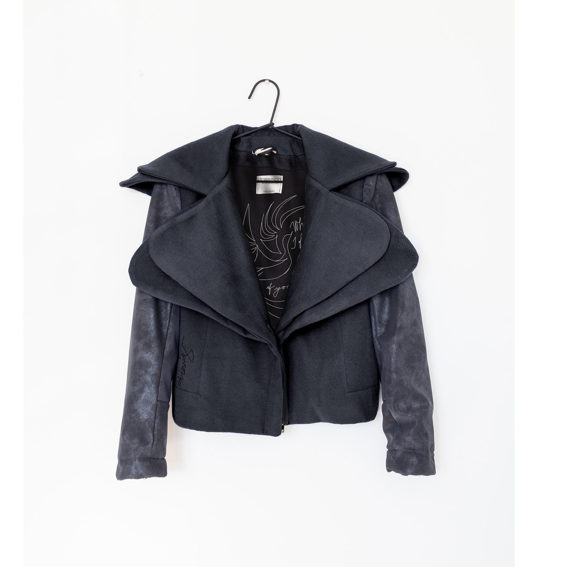 Black Wool Blend Avant garde Coat for Women, Handmade Designer Coat, Custom Tailored Jacket, Stylish Winter Coat