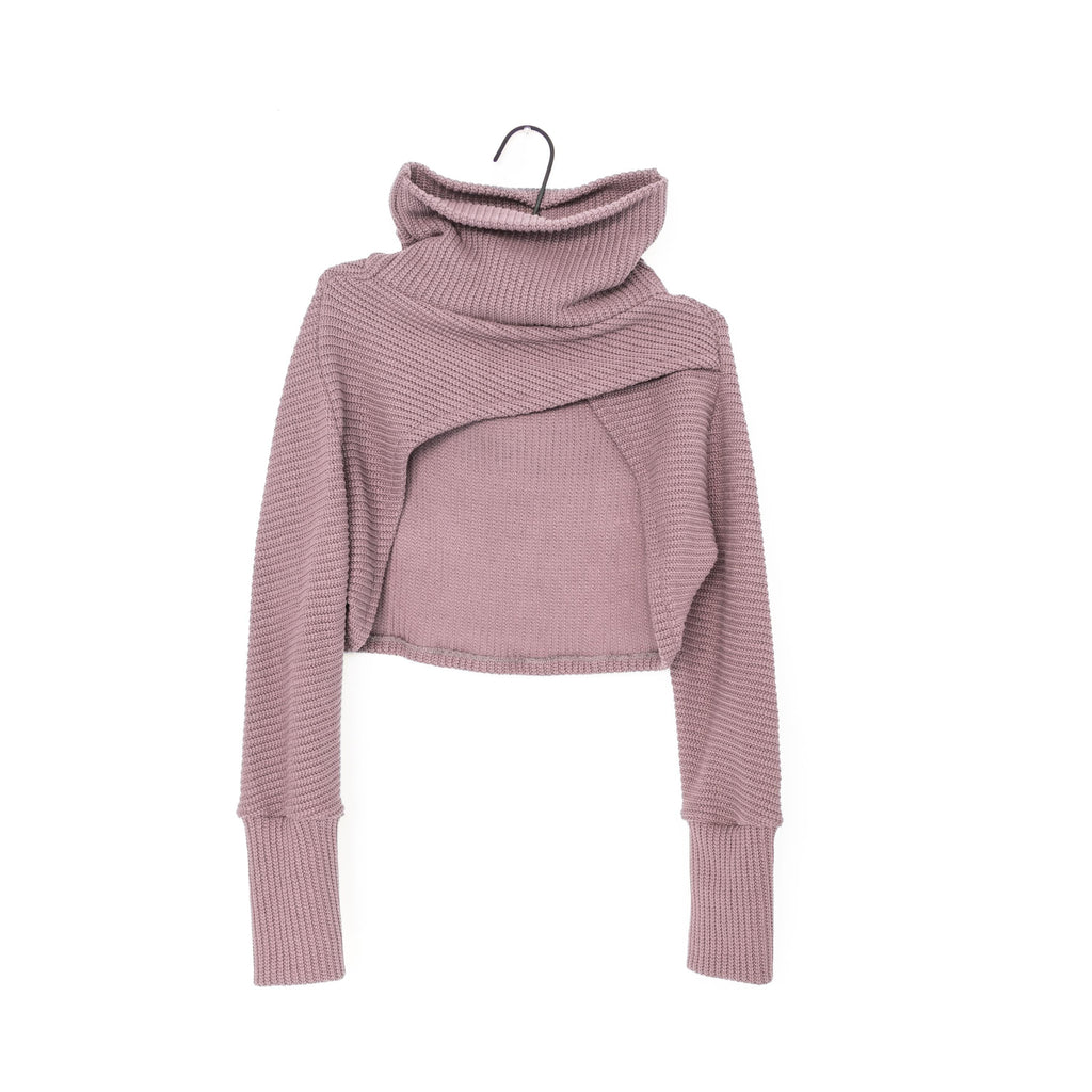 Cotton bolero sweater with high collar, turtle neck