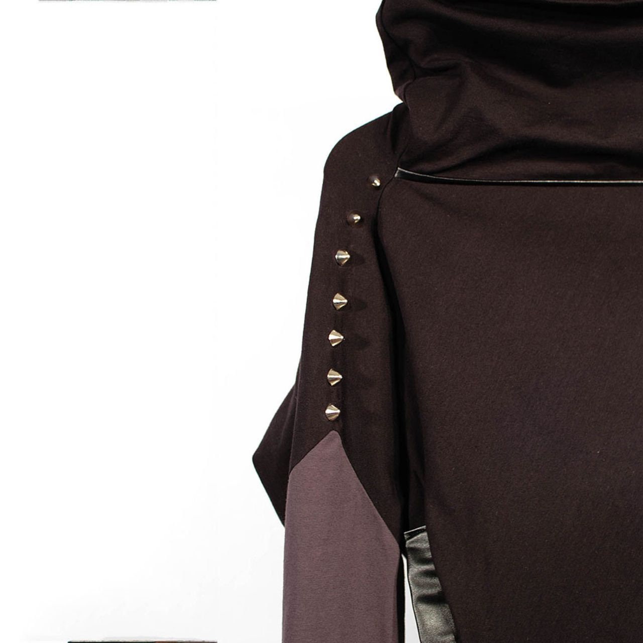 Black sweatshirt with zipper and rivets